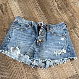 Rewash Blue Jean Shorts Distressed Frayed Hem